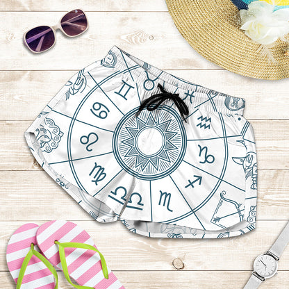 Zodiac Astrology Signs Print Women's Shorts