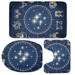 Zodiac Astrology Symbols Print 3 Piece Bath Mat Set