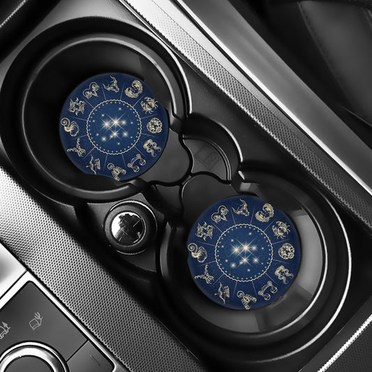 Zodiac Astrology Symbols Print Car Coasters