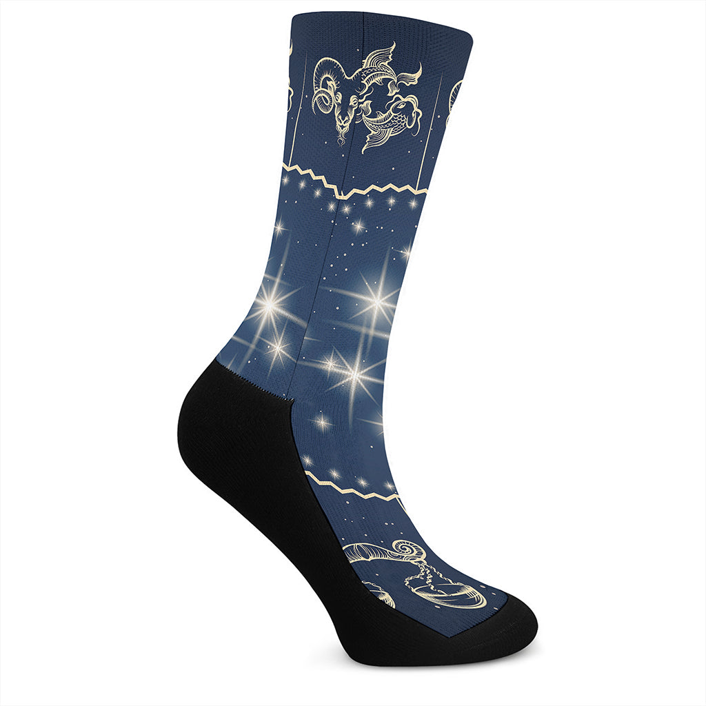 Zodiac Astrology Symbols Print Crew Socks