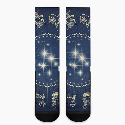 Zodiac Astrology Symbols Print Crew Socks