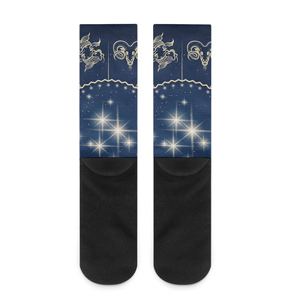 Zodiac Astrology Symbols Print Crew Socks