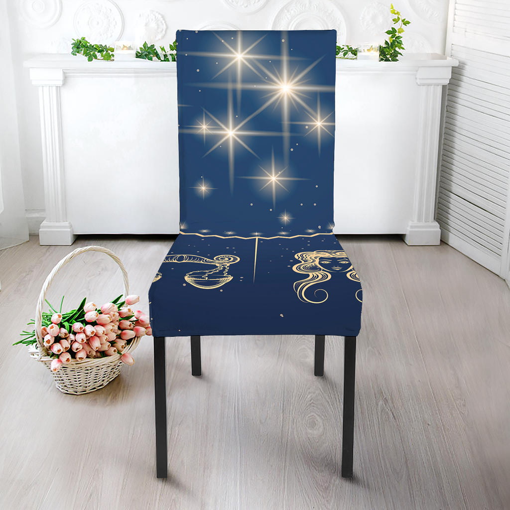Zodiac Astrology Symbols Print Dining Chair Slipcover