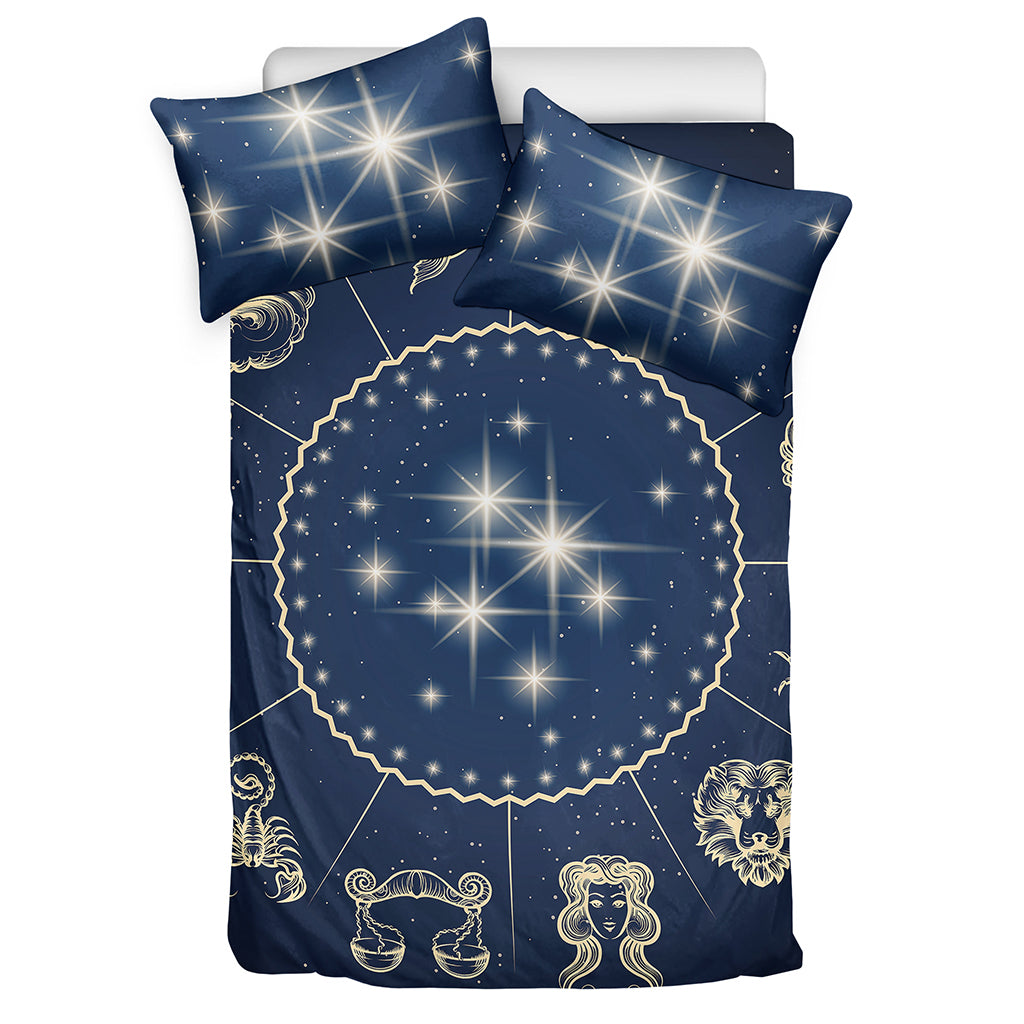 Zodiac Astrology Symbols Print Duvet Cover Bedding Set