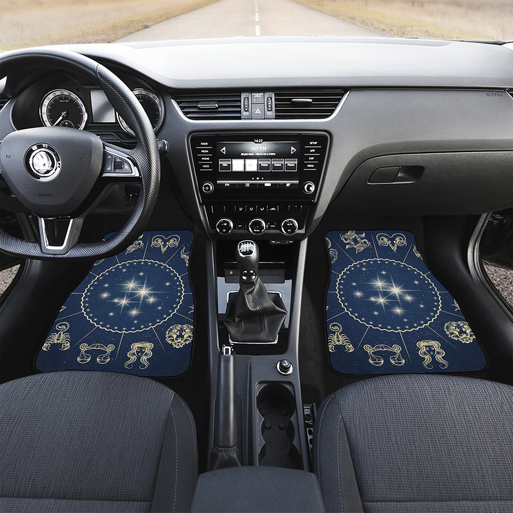 Zodiac Astrology Symbols Print Front and Back Car Floor Mats