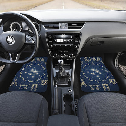 Zodiac Astrology Symbols Print Front and Back Car Floor Mats