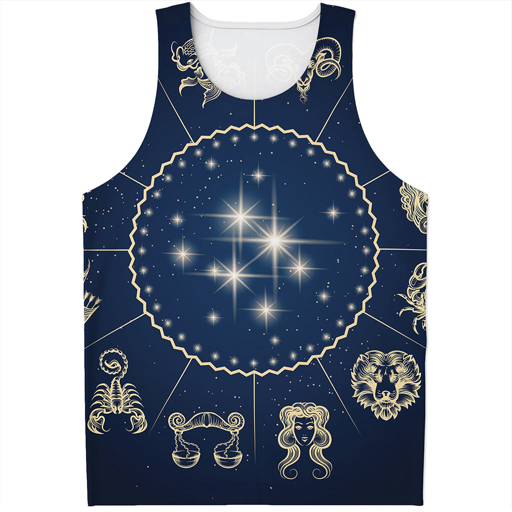 Zodiac Astrology Symbols Print Men's Tank Top