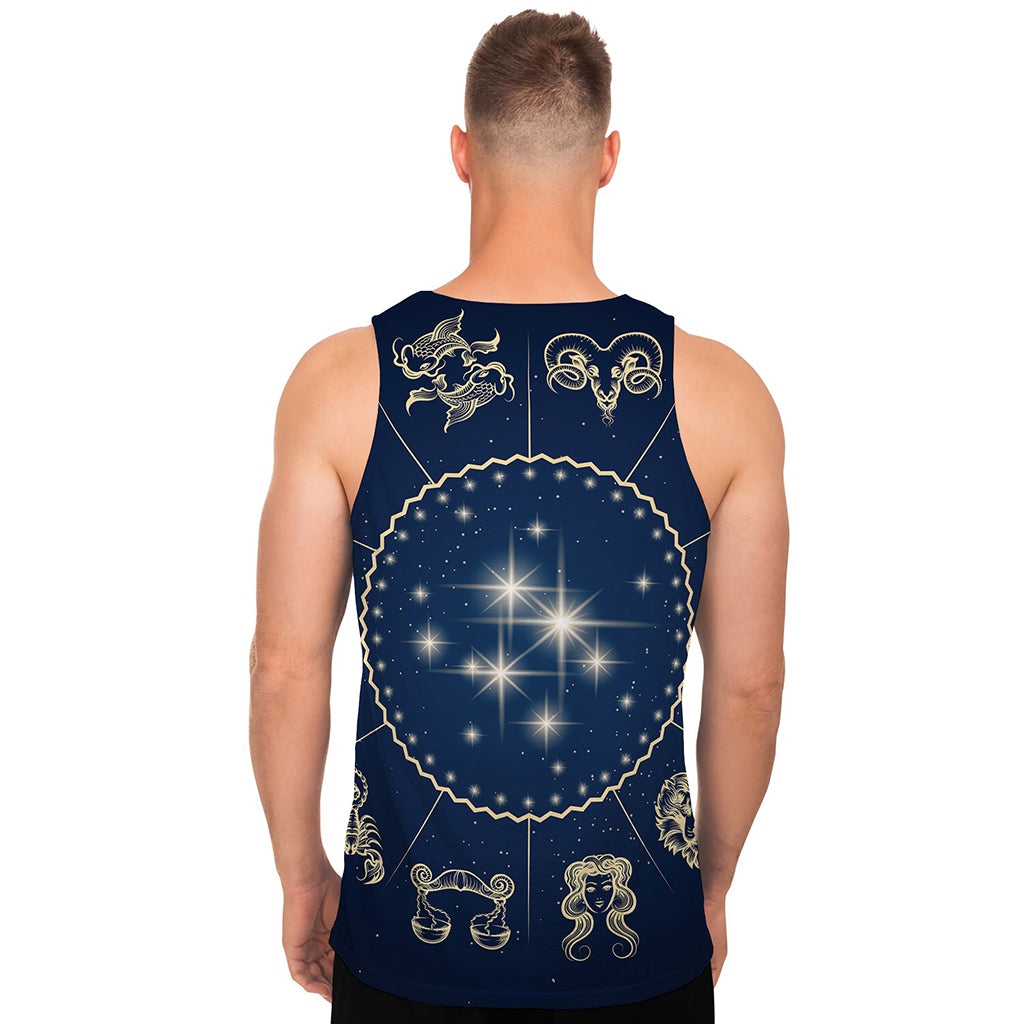 Zodiac Astrology Symbols Print Men's Tank Top