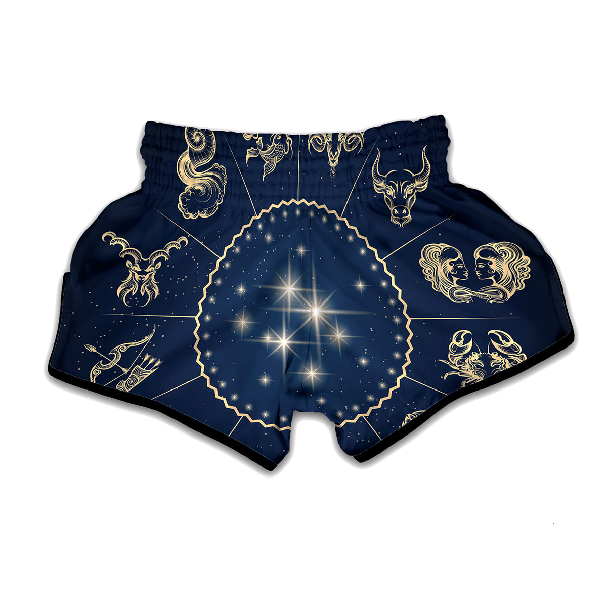 Zodiac Astrology Symbols Print Muay Thai Boxing Shorts