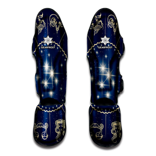 Zodiac Astrology Symbols Print Muay Thai Shin Guard