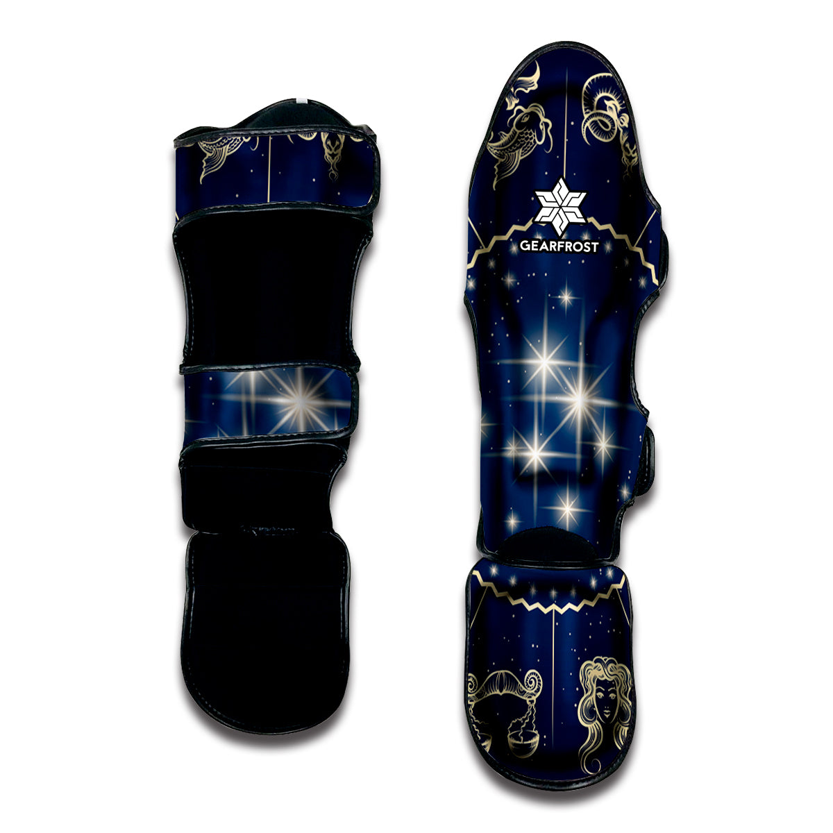 Zodiac Astrology Symbols Print Muay Thai Shin Guard