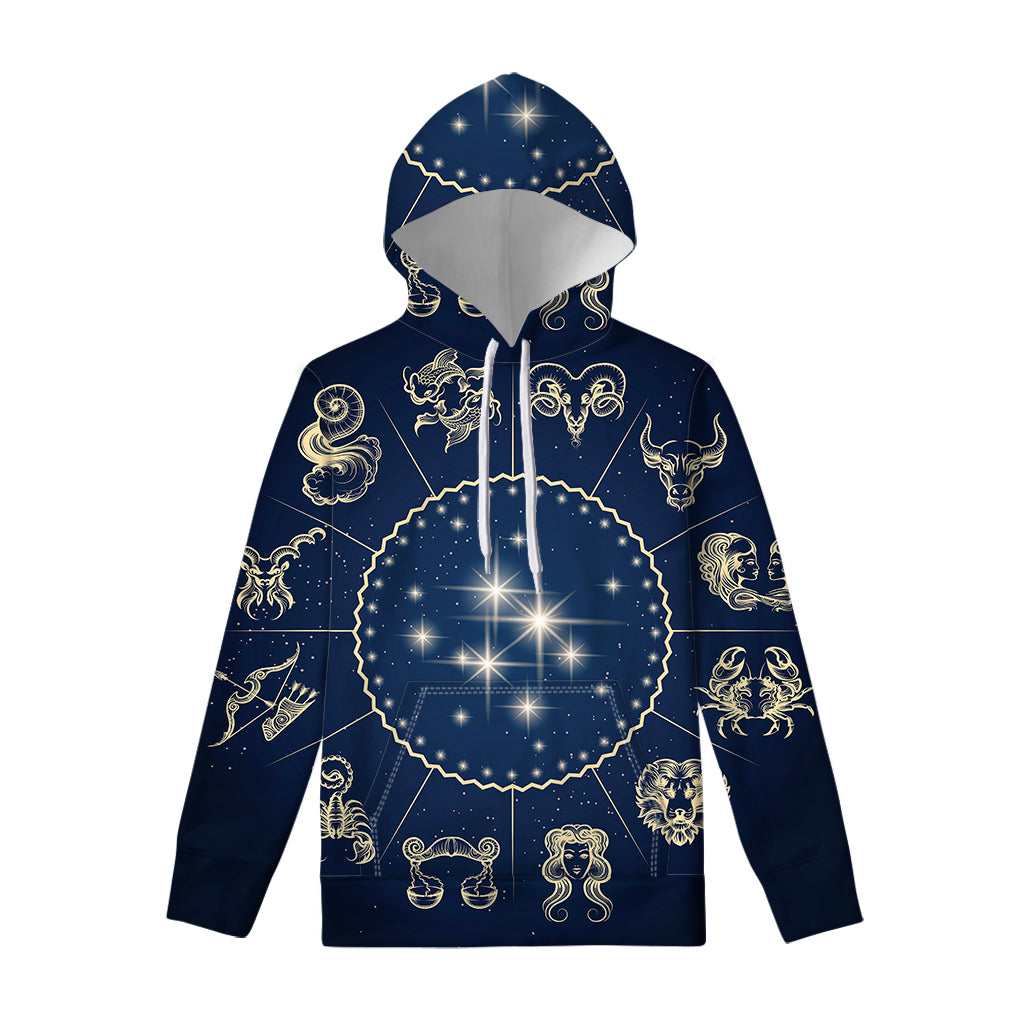 Zodiac Astrology Symbols Print Pullover Hoodie
