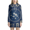 Zodiac Astrology Symbols Print Pullover Hoodie Dress