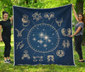 Zodiac Astrology Symbols Print Quilt