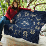 Zodiac Astrology Symbols Print Quilt
