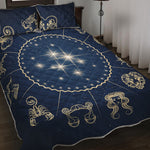 Zodiac Astrology Symbols Print Quilt Bed Set