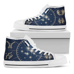 Zodiac Astrology Symbols Print White High Top Shoes