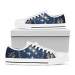 Zodiac Astrology Symbols Print White Low Top Shoes