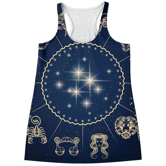 Zodiac Astrology Symbols Print Women's Racerback Tank Top