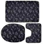 Zodiac Constellation Pattern Print 3 Piece Bath Mat Set