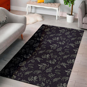 Zodiac Constellation Pattern Print Area Rug