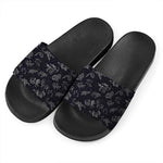 Zodiac Constellation Pattern Print Black Slide Sandals
