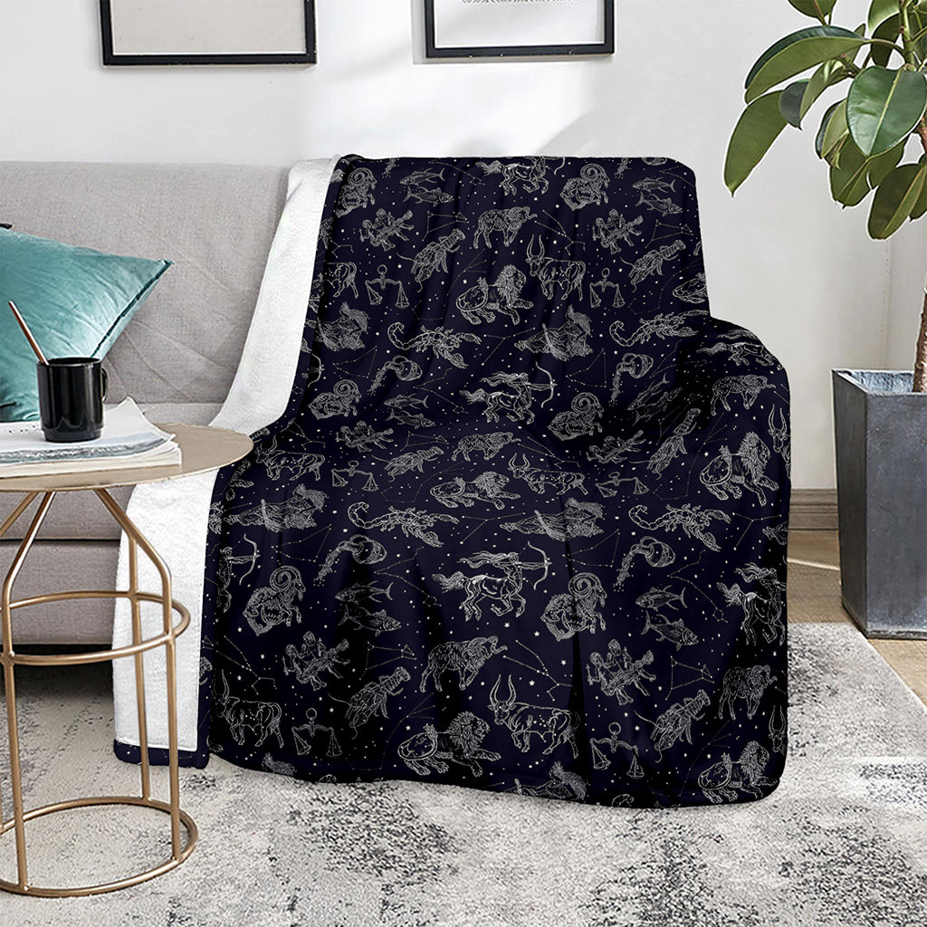 Zodiac Constellation Pattern Print Blanket