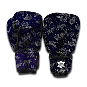 Zodiac Constellation Pattern Print Boxing Gloves