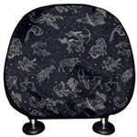Zodiac Constellation Pattern Print Car Headrest Covers
