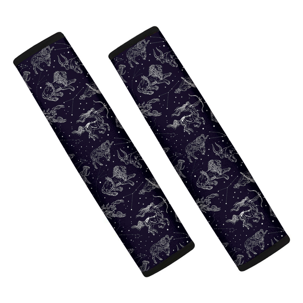 Zodiac Constellation Pattern Print Car Seat Belt Covers