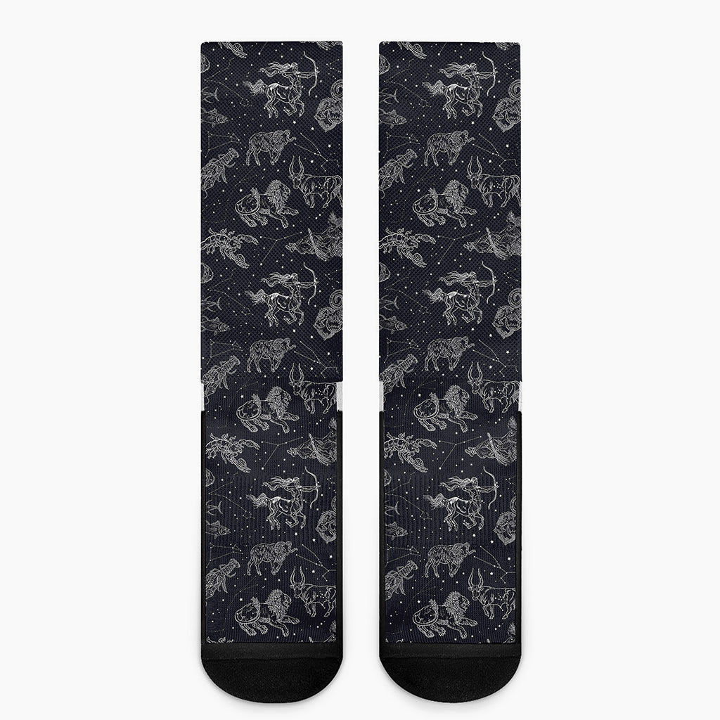 Zodiac Constellation Pattern Print Crew Socks