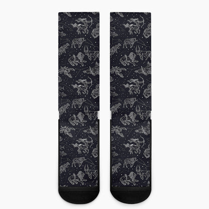 Zodiac Constellation Pattern Print Crew Socks