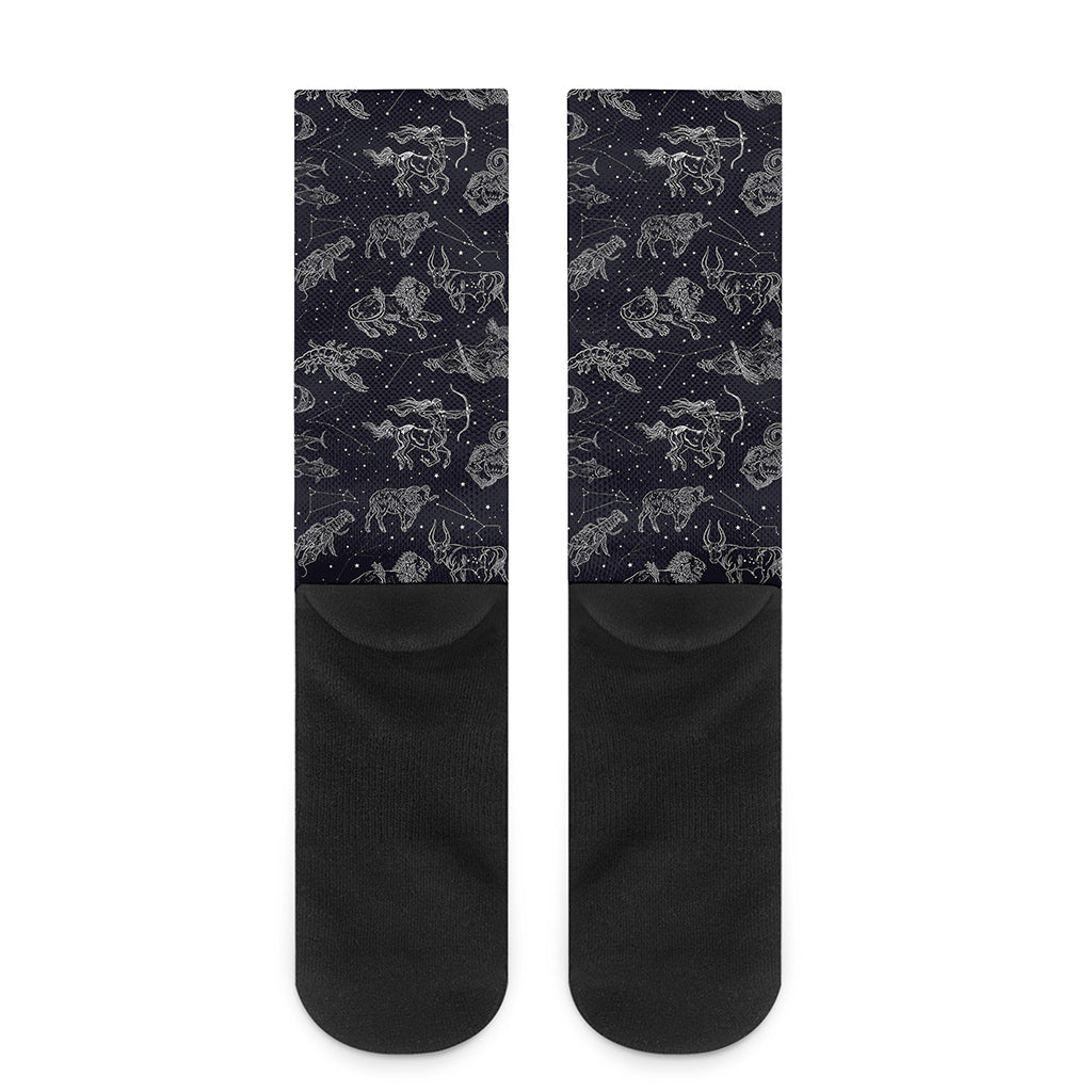 Zodiac Constellation Pattern Print Crew Socks