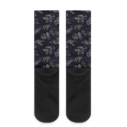 Zodiac Constellation Pattern Print Crew Socks