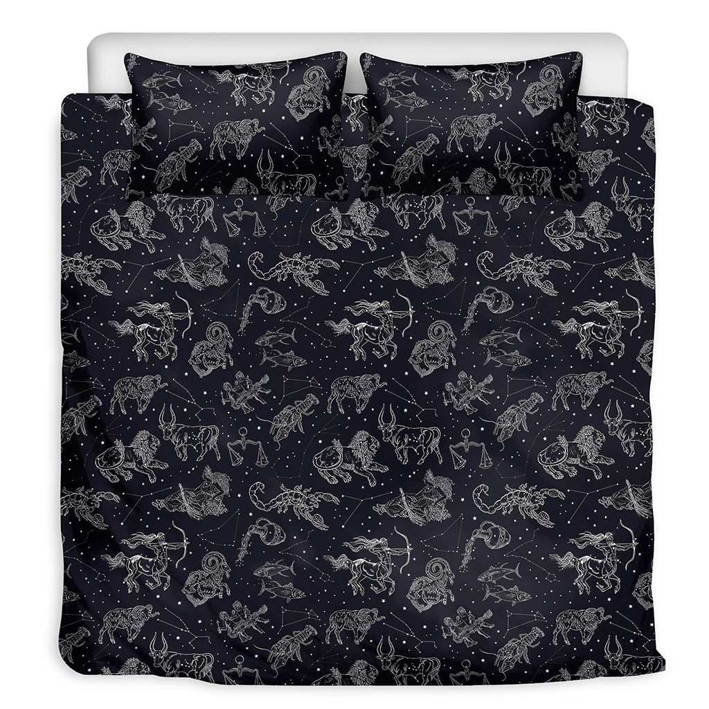 Zodiac Constellation Pattern Print Duvet Cover Bedding Set