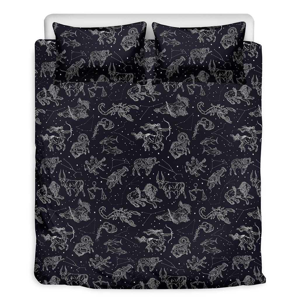Zodiac Constellation Pattern Print Duvet Cover Bedding Set