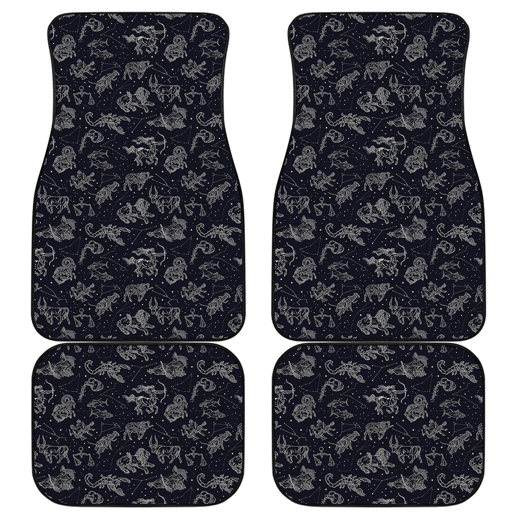 Zodiac Constellation Pattern Print Front and Back Car Floor Mats