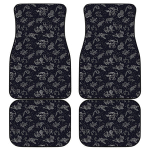 Zodiac Constellation Pattern Print Front and Back Car Floor Mats