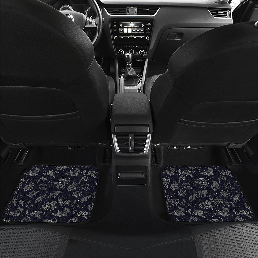 Zodiac Constellation Pattern Print Front and Back Car Floor Mats