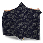 Zodiac Constellation Pattern Print Hooded Blanket