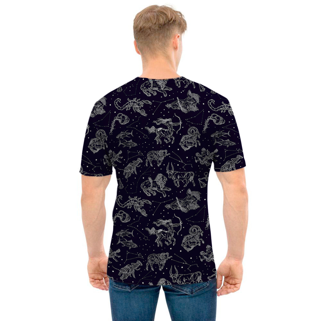 Zodiac Constellation Pattern Print Men's T-Shirt