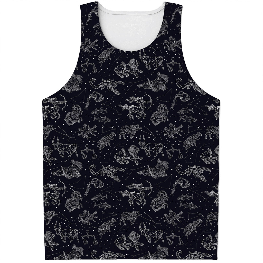 Zodiac Constellation Pattern Print Men's Tank Top