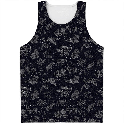 Zodiac Constellation Pattern Print Men's Tank Top