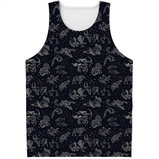 Zodiac Constellation Pattern Print Men's Tank Top