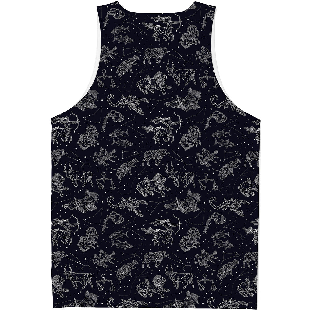 Zodiac Constellation Pattern Print Men's Tank Top