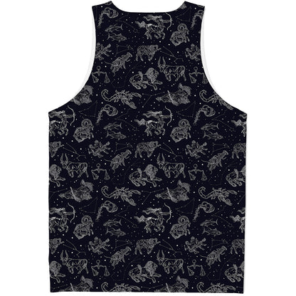 Zodiac Constellation Pattern Print Men's Tank Top