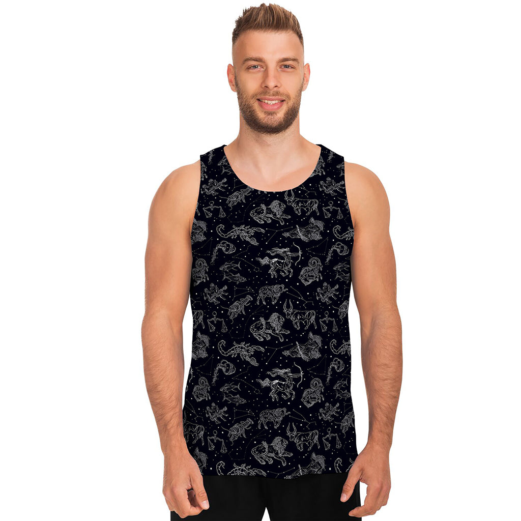 Zodiac Constellation Pattern Print Men's Tank Top