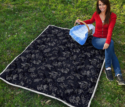 Zodiac Constellation Pattern Print Quilt