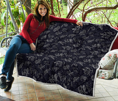 Zodiac Constellation Pattern Print Quilt