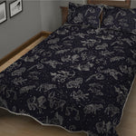 Zodiac Constellation Pattern Print Quilt Bed Set